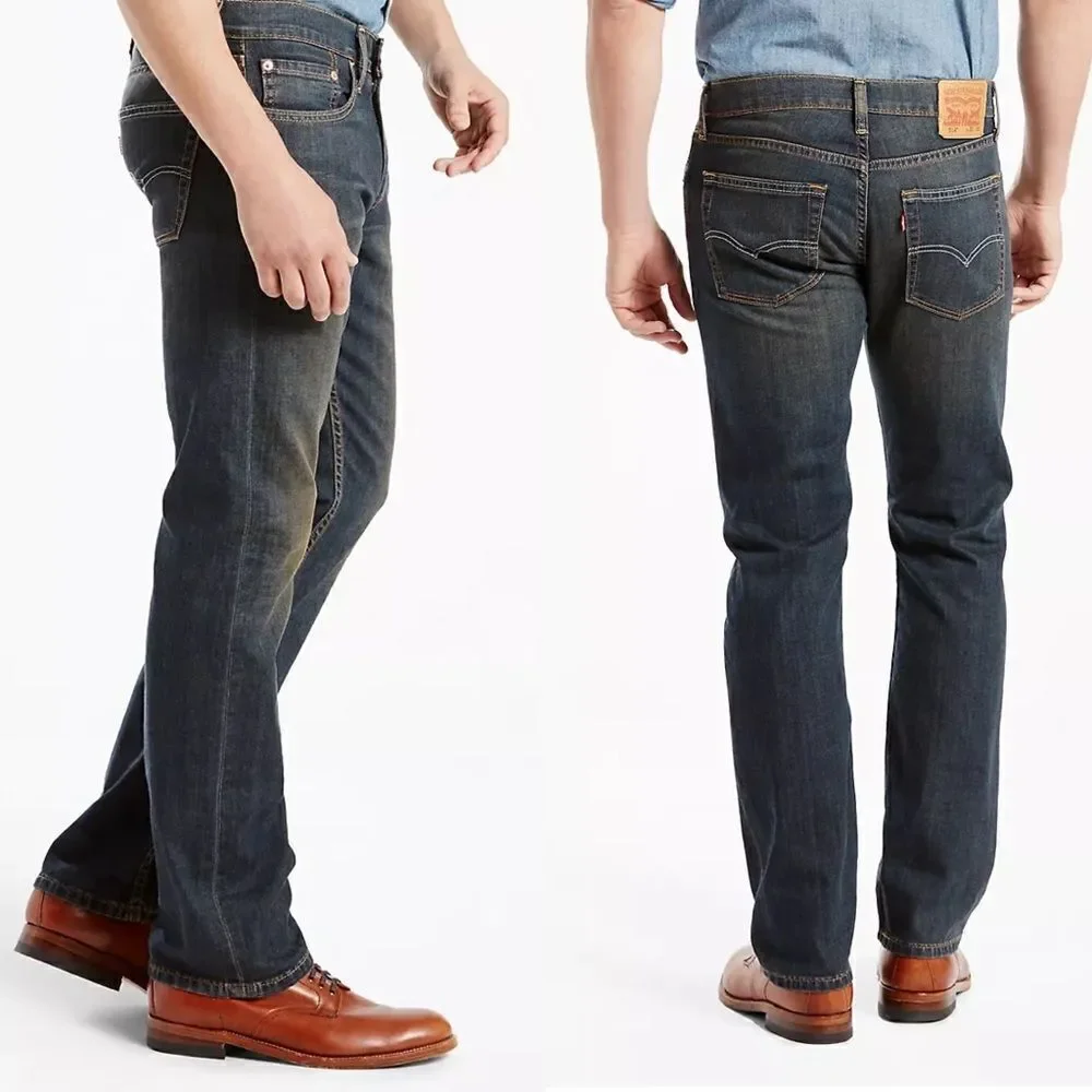 Levis mens 505 REGULAR FIT JEANS dark grey denim 31x30